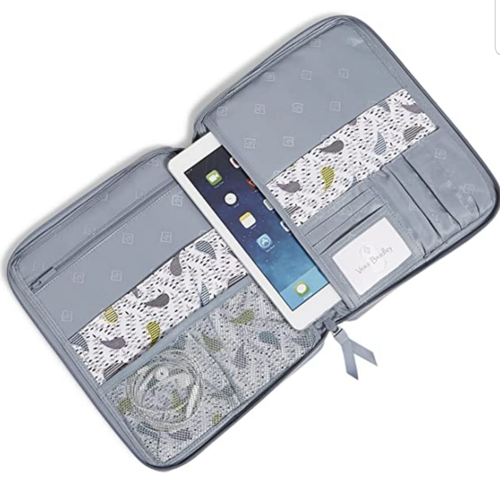 FLASH SALE Vera Bradley Cotton Tablet Organizer Plaza Tile - Recycled Cotton